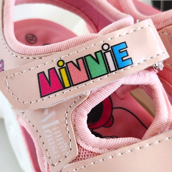 Disney Minnie Mouse Pink Toddler Girl Velcro Sandals 3T, Size EU:25, US:9, BNWT - Picture 6 of 16